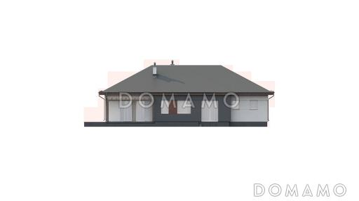 Проект просторного одноэтажного дома из кирпича с четырьмя спальнями с гардеробными / Фасад 3