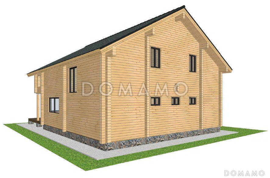 Проект двухэтажного дома из клееного бруса с просторной кухней-столовой / 4