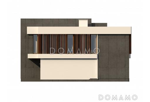 Проект современного двухэтажного дома из кирпича с дополнительной спальней на первом этаже и гаражом / Фасад 1