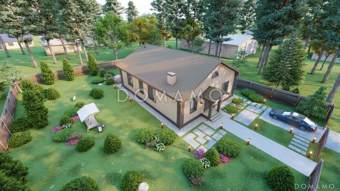 Проект компактного одноэтажного дома из газобетона с 3 спальнями, котельной и постирочной / 2