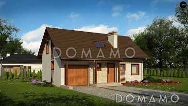 Проект мансардного дома из газобетона с четырьмя спальнями и гаражом  Проект мансардного дома из газобетона с четырьмя спальнями и гаражом