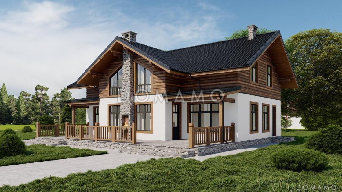 Проект двухэтажного газобетонного дома с просторной террасой, сауной и пятью спальнями / 4