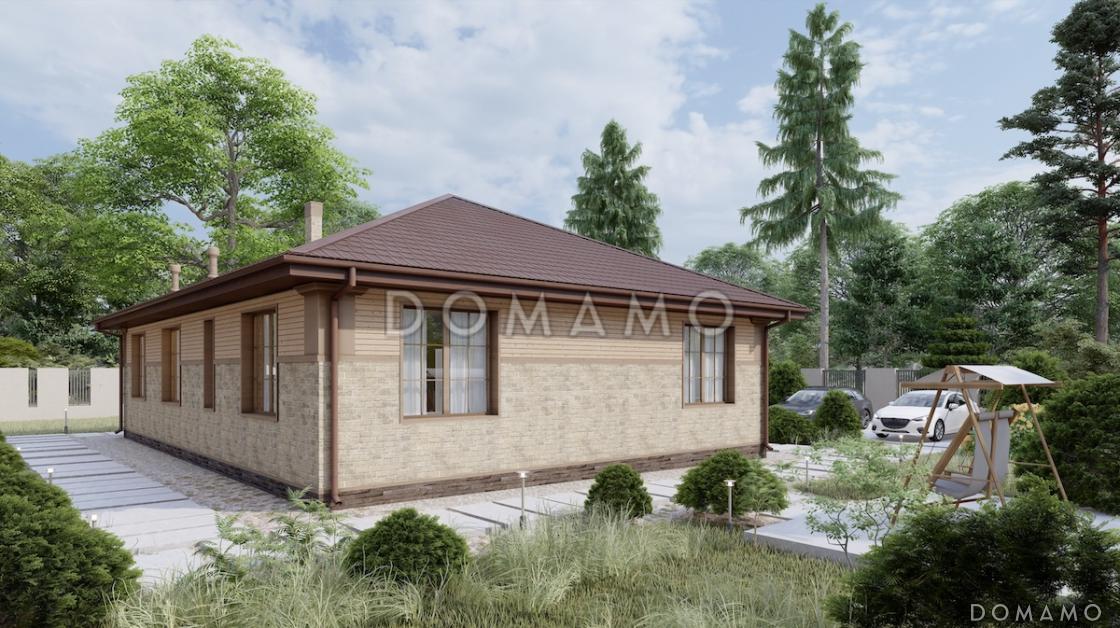 Проект уютного дома с мастер-спальней, большой гостиной и просторной гардеробной / 3