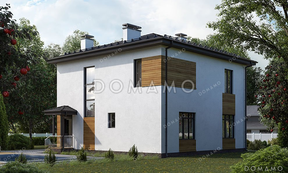 Проект двухэтажного дома с тремя спальнями и вальмовой крышей / 2