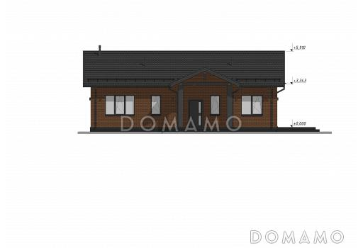 Проект одноэтажного дома с большими окнами S-108 / Фасад 2