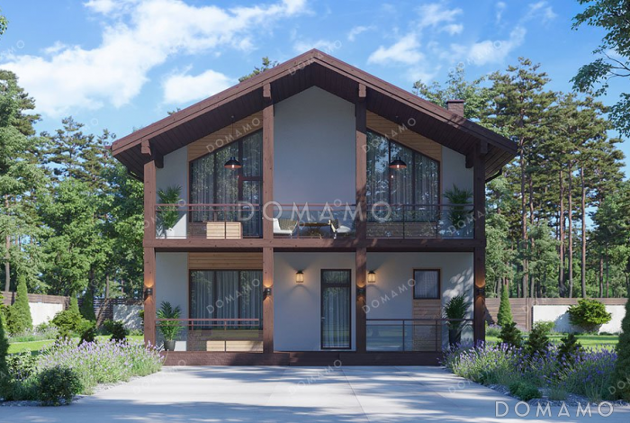 Проект дома с террасой и балконом Проект дома с террасой и балконом