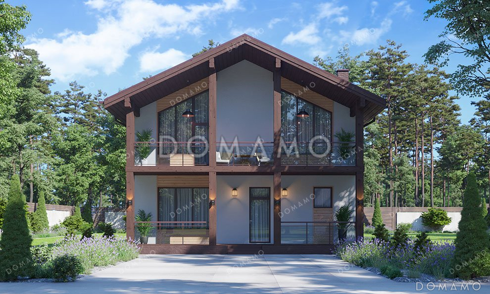 Проект дома с террасой и балконом / 3