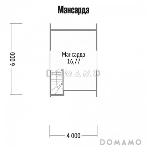 Проект маленького каркасного дома  / План мансардного этажа