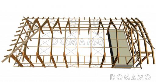 Проект теннисного корта из клееного бруса / Фасад 2