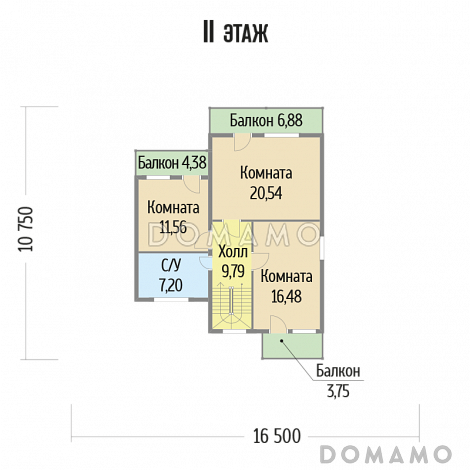 Проект дома с большими окнами / План мансардного этажа Проект дома с большими окнами / План мансардного этажа
