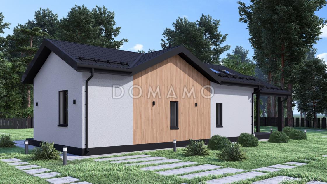 Проект современной бани с просторной гостиной и большой террасой S-93 / 3