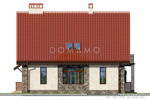 Проект компактного коттеджа с пятью спальнями / Фасад 4