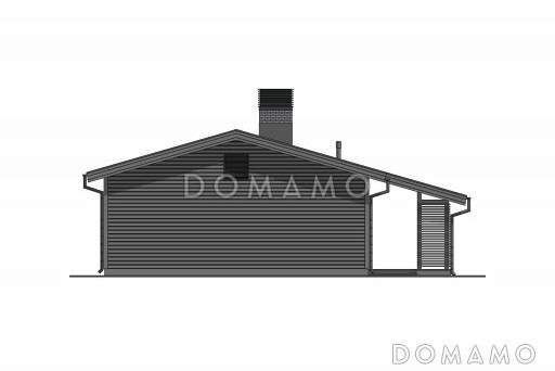 Проект одноэтажного дома с 4 спальнями и просторной гостиной-кухней-столовой / Фасад 3
