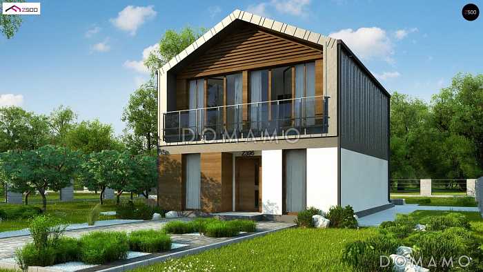 Проект компактного одноэтажного мансардного дома из кирпича с тремя спальнями, кабинетом и террасой на втором этаже Проект компактного одноэтажного мансардного дома из кирпича с тремя спальнями, кабинетом и террасой на втором этаже