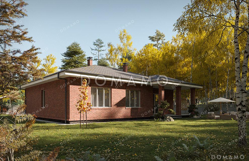 Проект одноэтажного дома с крыльцом и террасой / 4