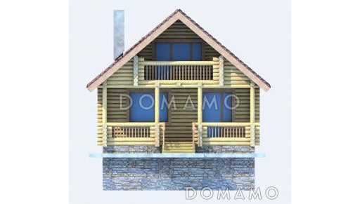 Проект деревянного дома с подвалом / Фасад 1