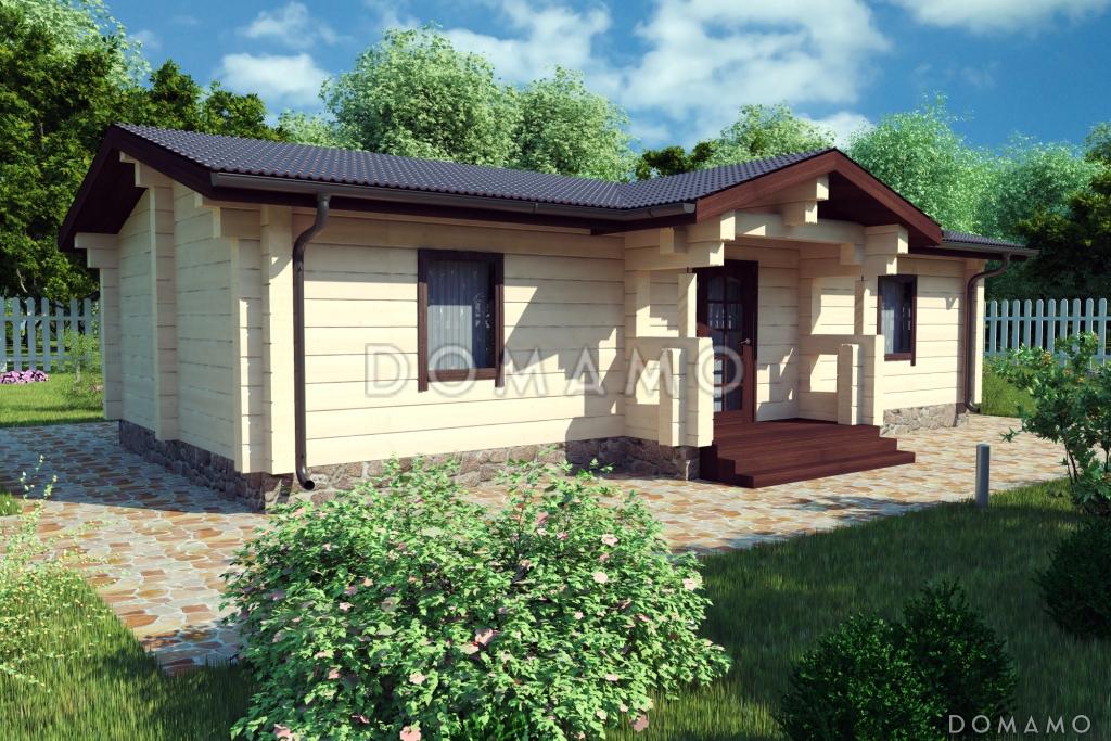 Проект небольшого дачного дома с одной просторной спальней / 1