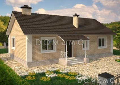 Проект дома с изолированной кухней, тремя спальнями, вторым входом через гостиную Проект дома с изолированной кухней, тремя спальнями, вторым входом через гостиную