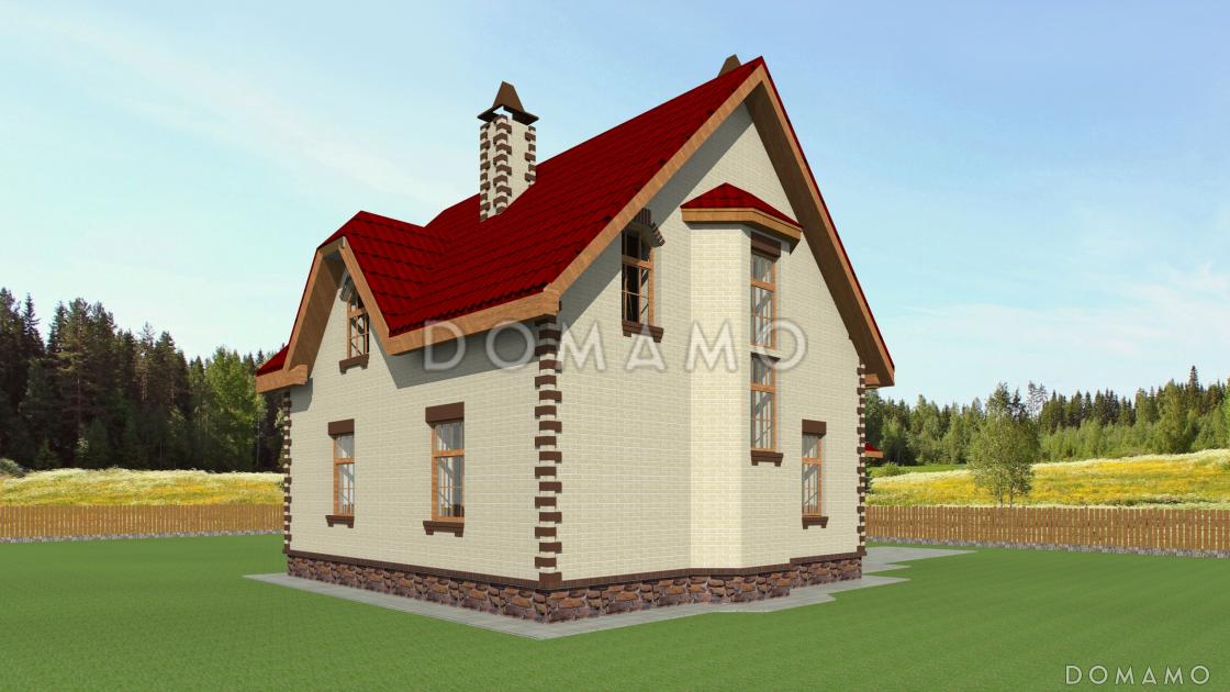 Проект экономичного коттеджа с остеклённым балконом. / 3