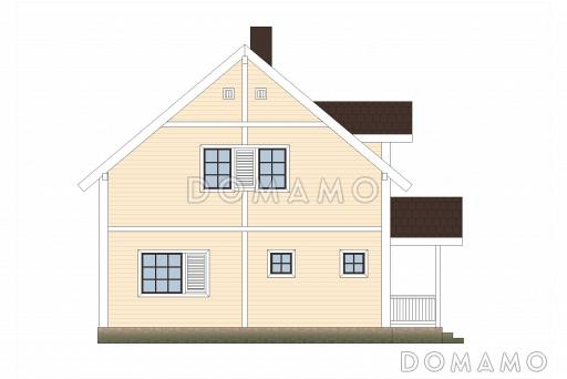 Проект каркасного дома с мансардными окнами / Фасад 3