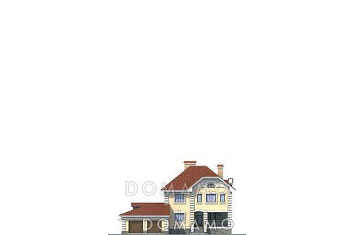 Проект классического дома с эркером, гаражом на два автомобиля, бильярдной, бассейном на первом этаже / Фасад 2