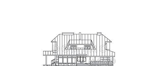 Проект вместительного дома с четырьмя спальнями и гостиной с выходом на террасу / Фасад 3