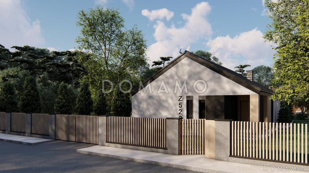 Проект одноэтажного загородного дома с просторной гостиной, кухней с кладовой,  ванной с окном, большой прихожей / 2