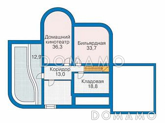 Проект жилого дома с гаражом / План цокольного этажа Проект жилого дома с гаражом / План цокольного этажа