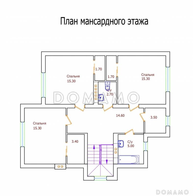 Проект 105 / План мансардного этажа