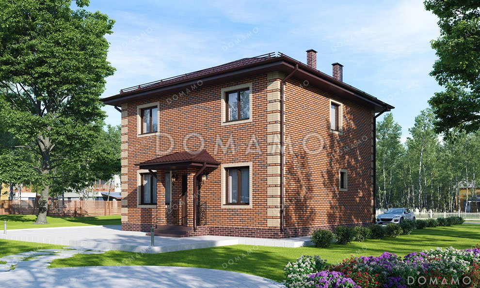 Проект двухэтажного дома с большой гостиной и столовой / 3