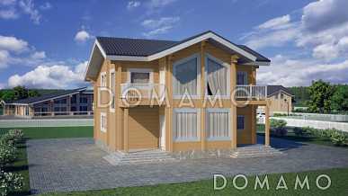 Проект деревянного дома из клееного бруса с просторной, светлой гостиной и техническим помещением с отдельным входом Проект деревянного дома из клееного бруса с просторной, светлой гостиной и техническим помещением с отдельным входом