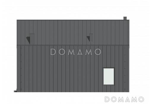 Проект двухэтажного дома из газобетона в стиле барнхаус с панорамными окнами в гостиной / Фасад 2