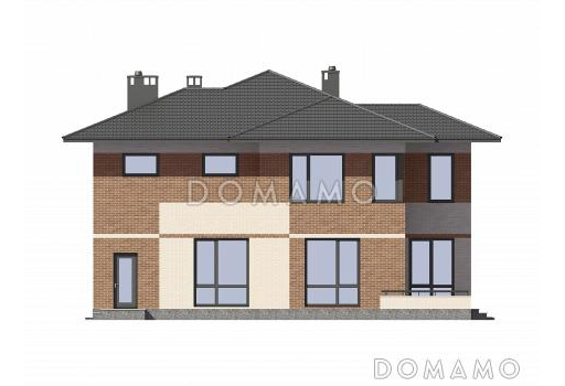 Проект кирпичного дома с санузлом в спальной комнате / Фасад 3