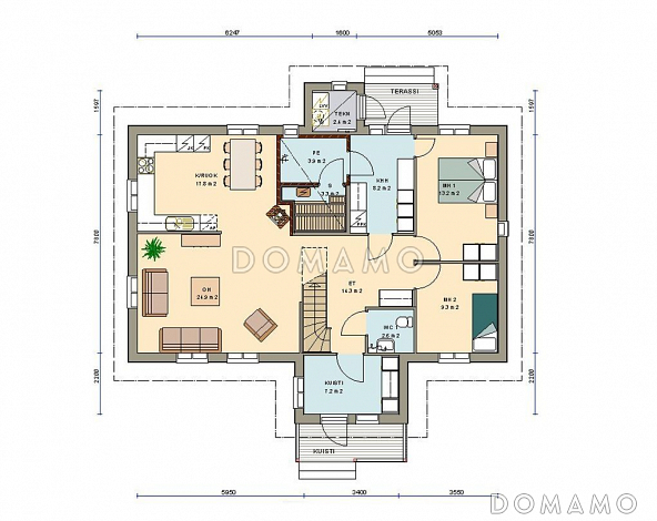 Проект каркасного дома / План 1 этажа