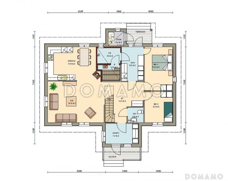 Проект каркасного дома / План 1 этажа