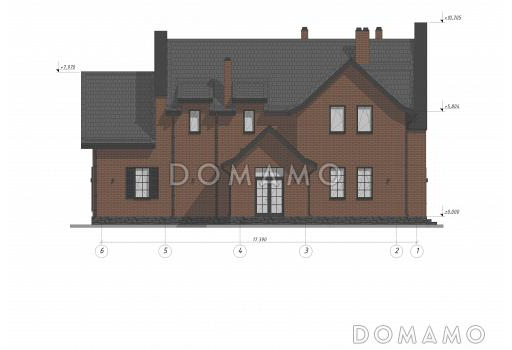 Дом в стиле Тюдоров S-265 / Фасад 2