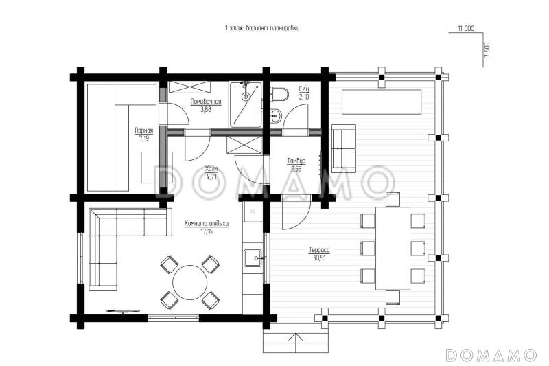 Баня  / План 1 этажа