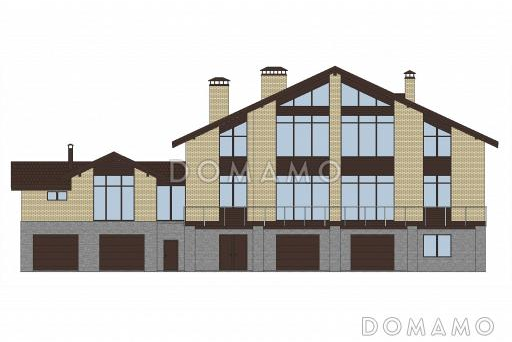 Проект кирпичного дома для нескольких поколений семьи / Фасад 3