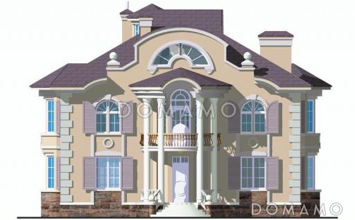 Проект изящного и просторного коттеджа / Фасад 1