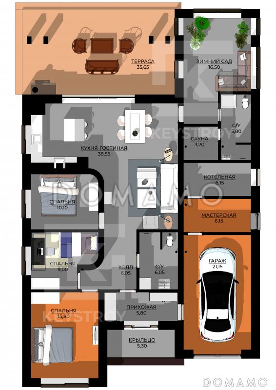 КейСтрой-245 / План 1 этажа КейСтрой-245 / План 1 этажа