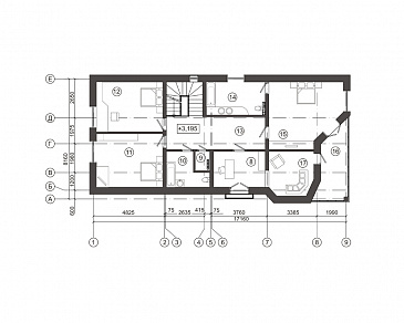 Проект дома с традиционным композиционным решением / План мансардного этажа Проект дома с традиционным композиционным решением / План мансардного этажа