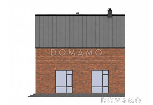 Проект загородного дома в стиле Барнхаус с тремя санузлами, гостиной с камином, кладовой у крыльца / Фасад 1