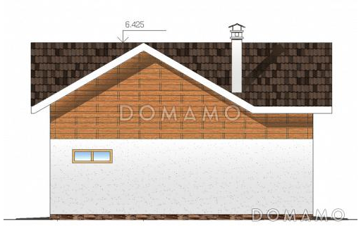 Проект одноэтажного дома с мансардным этажом, с гаражом на 2 машины / Фасад 4