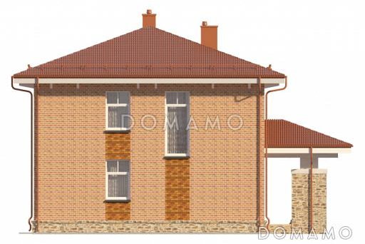 Проект двухэтажного дома с  небольшим кабинетом на втором этаже / Фасад 4