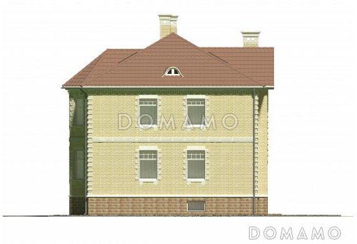 Проект коттеджа в классическом стиле с подвалом / Фасад 3