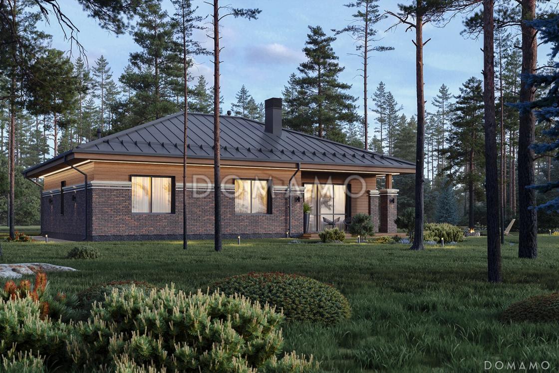 Проект каркасного дома в стиле Райта с тремя спальнями и просторной столовой-гостиной / 7