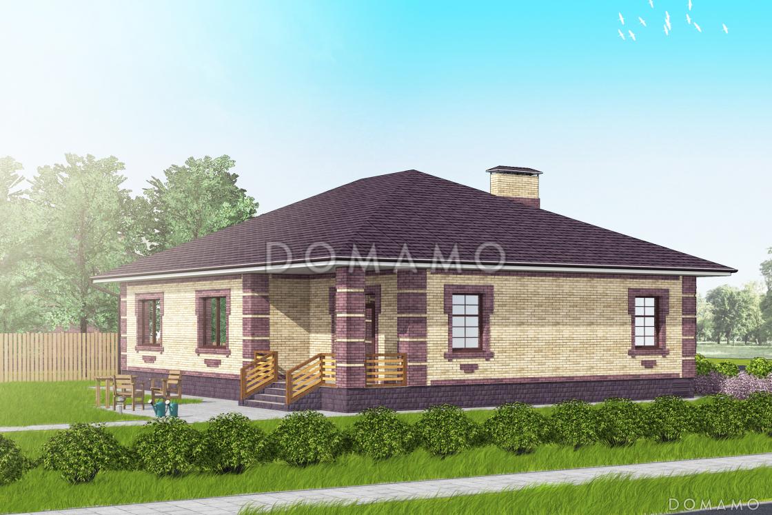 Проект компактного одноэтажного дома с тремя спальнями и большой гостиной / 2