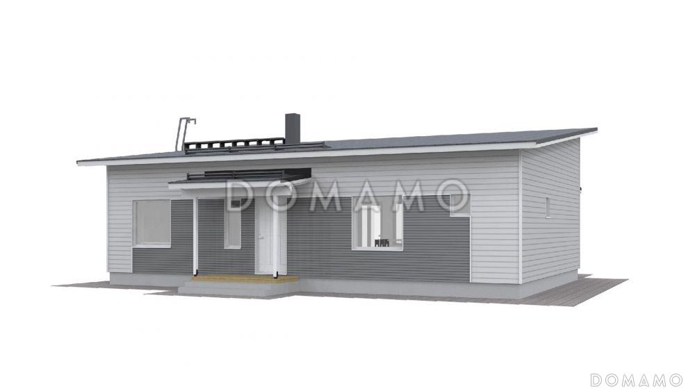 Проект одноэтажного каркасного дома с односкатной крышей / 3
