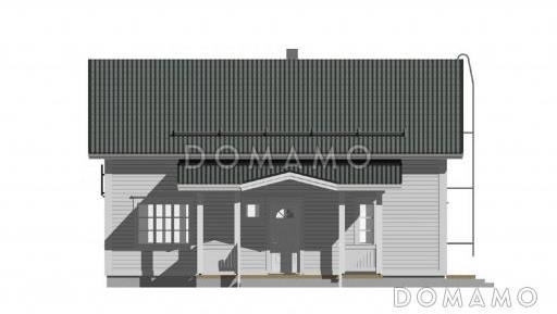 Проект компактного каркасного дома c одной спальней на первом этаже / Фасад 3