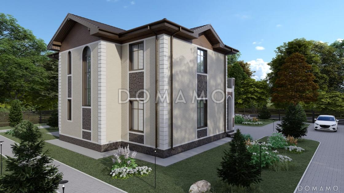 Проект двухэтажного дома с большой гостиной, 4 спальнями, террасой и балконом / 5